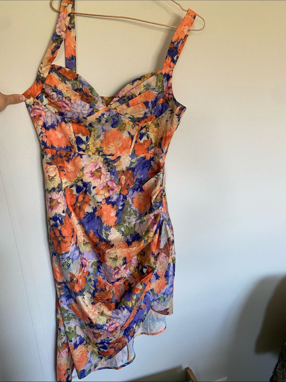 Cider Coral & Purple Floral Midi Dress
